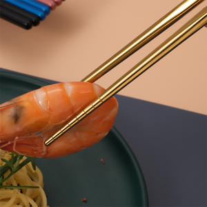 Yt C013 Portuguese <b>Chopsticks</b> And Spoon <b>Set</b> Two Piece Stainless Steel Flatware Gift Box Portable Business Gift Solid Color - Product Image 5