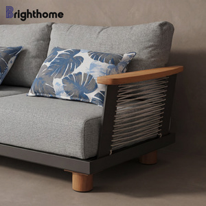 China Manufacturer Aluminum Terrace Patio Hotel Gardening Furniture Set <b>Outdoor</b> with <b>Cushion</b> Bp-8663 <b>Waterproof</b> Fabric - Product Image 6