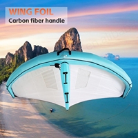 Meilleures ventes KUAYO FUN KW04 Wing Foil en fibre de carbone gonflable avec poignée rigide, bleu et blanc, pour toutes les eaux, léger et durable, pour le kitesurf