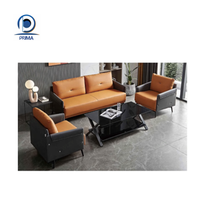 Kinh doanh phòng tiếp tân bảng màu xám trắng đá vuông Top + Matte đen kim loại cơ sở cuộc họp Bàn cà phê thiết lập - Product Image 1