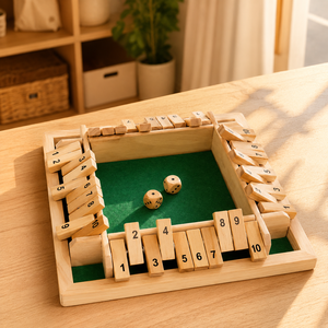 <span class=keywords><strong>Gioco</strong></span> da Tavolo in Legno Shut Box per 4 Giocatori, <span class=keywords><strong>Gioco</strong></span> Educativo di Matematica per Bambini 5-7 Anni, <span class=keywords><strong>Gioco</strong></span> Unisex per Feste - Product Image 2