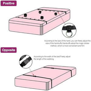 Ensemble de jouets pour adultes de taille réglable multicolore sous le lit Kit de sangles romantiques Bondage avec poignets et chevilles - Product Image 4