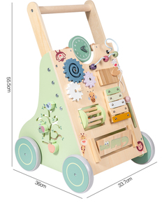 Marche-bébé en <span class=keywords><strong>bois</strong></span>, poussette à pousser et à tirer, jouet d'apprentissage pour tout-petits, jouet éducatif pour le développement - Product Image 5