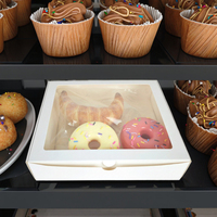 Caja Cuadrada de Cartón Blanco Ecológica Personalizada al por Mayor con Ventana Transparente para Alimentos, Bocadillos, Pasteles, Regalos de Cumpleaños Plegables