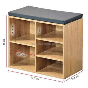 Armoire à chaussures moderne de luxe avec banch 3 + 2 niveaux Banc de siège en tissu - Product Image 1