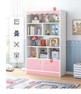 새로운 간단한 어린이 책장 바닥 간단한 거실 연구 그림책 단단한 컬러 학생 장난감 스토리지 작은 책장 - Product Image 3