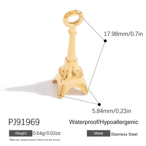 Pendentifs et Breloques de Mode Faits Main en Acier Inoxydable Plaqué Or 18K pour Femmes, Accessoires de Bijoux DIY - Product Image 6