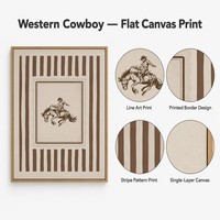 Impression sur toile vintage américaine style cowboy, nature morte, art mural rectangulaire à suspendre, encadré, pour salon moderne
