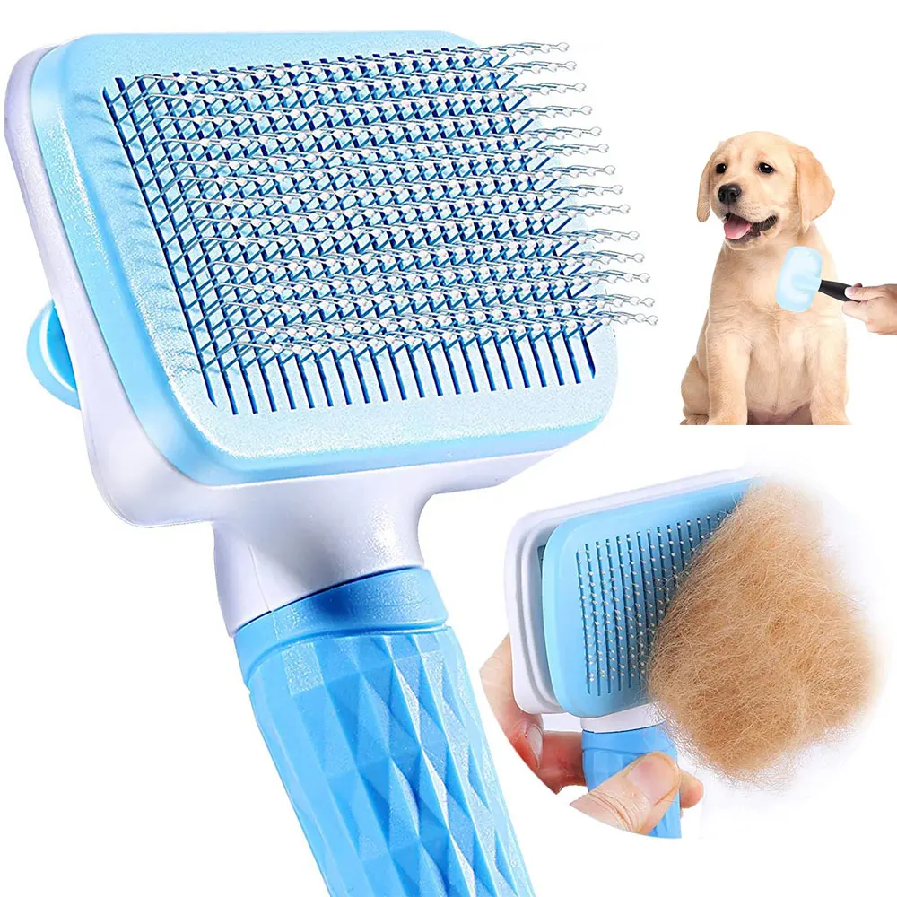 Spazzola per la rimozione dei peli del cane pettine per la cura e la cura del gatto per capelli lunghi cane Pet rimuove i peli spazzola da bagno per la pulizia forniture per cani