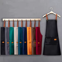 Tablier à bavette réglable 100% coton noir Orange rouge bleu avec poches Tabliers de cuisine pour femmes hommes Chef