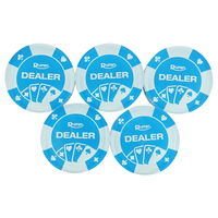 Bouton de croupier de poker en acrylique transparent épaissi de 71,6 mm avec motif central personnalisé pour fêtes et casinos, vente en gros OEM