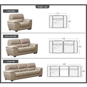 फैक्टरी थोक आधुनिक कमरे में रहने वाले सोफे सेट आरामदायक अवकाश अमेरिकी शैली कस्टम मेड लक्जरी 2 सीट चमड़े के सोफे - Product Image 6