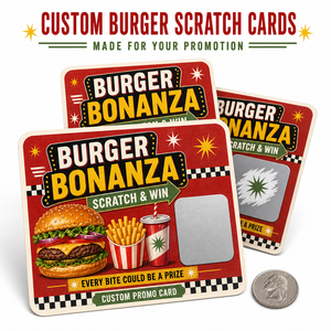 Cartes à gratter personnalisées pour burgers avec coupons de prix cachés pour les récompenses de fidélité des restaurants et les promotions de grand ouverture - Product Image 5