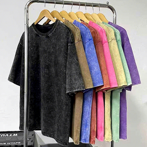 Camiseta Oversize Vintage para Hombre, 230G, Personalizada, Estilo Urbano, Algodón Puro, Lavado Ácido, Manga Corta, Tejido de Punto, Venta al Por Mayor - Product Image 2