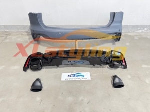 XLstyling nuovo Bodykit per <span class=keywords><strong>AUDI</strong></span> <span class=keywords><strong>A6</strong></span> S6 C8 Avant <span class=keywords><strong>2019</strong></span> + Upgrade a RS6 Look stile paraurti anteriore posteriore con tubi di scarico - Product Image 5