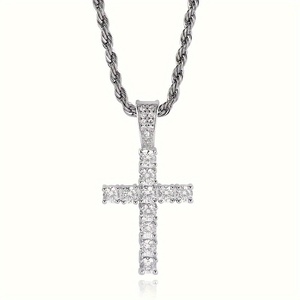 Chữ Thập Vòng Cổ Người Đàn Ông Phụ Nữ Crucifix Quyến Rũ Hip Hop Đồ Trang Sức Quà Tặng 14K Vàng Mạ 5A + Cubic Zirconia Iced out CZ Mặt Dây Chuyền Dây Xích - Product Image 1