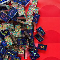 Tuiles de Mahjong gravées, tuiles de Mahjong Confetti, tuiles de Mahjong de voyage et de taille standard, 160 tuiles de Mahjong