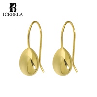 Boucles d'oreilles pendantes en argent sterling 925 Icebela, bijoux fins, forme goutte d'eau lisse, pour femmes