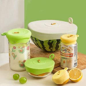 Tapas Elásticas de Silicona de Grado Alimenticio, Tapas Universales para Recipientes, Resistentes al Calor, Reutilizables, para Conservar Alimentos, para Recipientes Redondos - Product Image 1