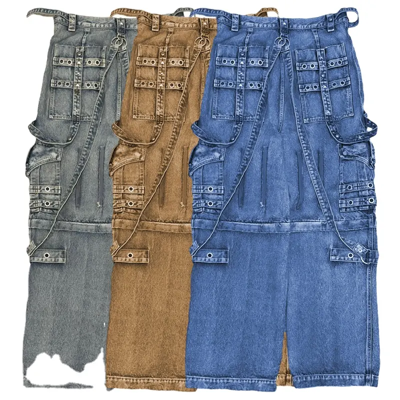 DIZNEW Wholesale punk baggy multi-pocket denim jeans for men size 32- 30 stock lots
