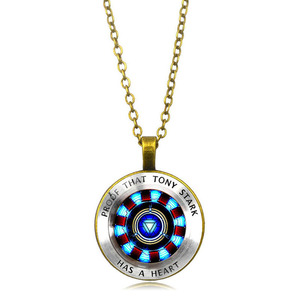 Collar de Iron Man de Última Moda con Gema del Tiempo, Colgante de Cristal con Forma de Cúpula de Tony <span class=keywords><strong>Stark</strong></span> en Cadena, Hecho Principalmente de Aleación - Product Image 3