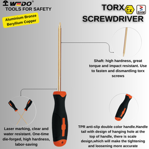 WEDO BAM ATEX FM Certificate Non-sparking Aluminium Bronze Beryllium Copper <strong>Torx</strong> <strong>Screwdriver</strong> - Product Image 4