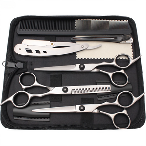 Juego de tijeras de peluquero de 6 ", Kit de texturización de adelgazamiento de corte de pelo de acero japonés con estuche de cuero, estilista profesional, salón para el hogar 1001 - Product Image 5