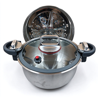 Ensemble de cuisson moderne en acier inoxydable à induction avec cuiseur vapeur et couvercle en verre pour hôtels, restaurants, traiteurs – Batterie de cuisine OEM en gros