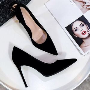 Hermosos Zapatos de Tacón Alto Clásicos de Color, Zapatos de Tacón de Aguja con Punta Puntiaguda para Mujer, Zapatos de Fiesta - Product Image 3