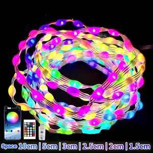 Lumières féeriques de décoration extérieure 5V App Control <span class=keywords><strong>Twinkly</strong></span> Smart Christmas Tree Lights Black Clear Wire Led Fairy String Lights - Product Image 2