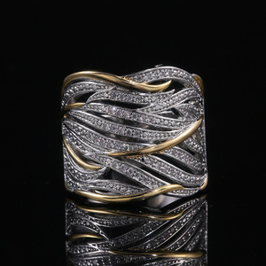 Anello a strati per donna, design bicolore, accessorio da dito per uso quotidiano - Product Image 2