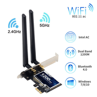 Adaptador WiFi PCIe 4.0 2 en 1 de 1200 Mbps, Tarjeta Inalámbrica AC1200 AC7620 para PC de Escritorio