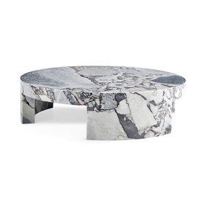 Tavolino rotondo in pietra personalizzato con <span class=keywords><strong>Design</strong></span> di grandi piedistalli in marmo tavolini da salotto mobili di lusso moderno <span class=keywords><strong>tavolo</strong></span> da centro - Product Image 3