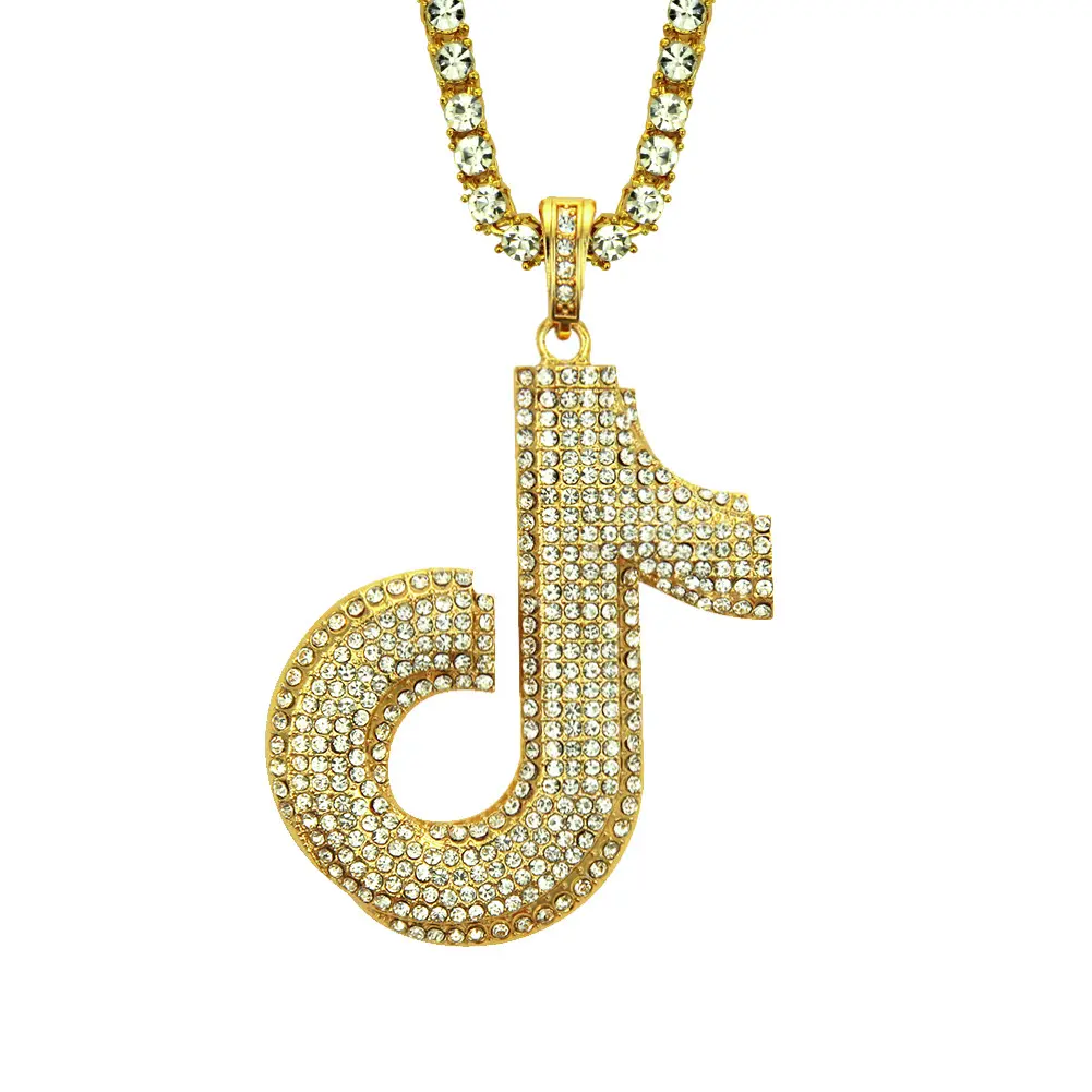 Fashion Charm Musical Note Alloy Pendant Necklace Cool Bling Jewelry Choker Gift