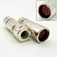 Conector Circular Recto Hembra M23 de 6 Pines, Zincado, IP67 Impermeable, Bajo Voltaje 8-12mm para Cableado Industrial de Servomotores y Codificadores
