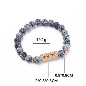 Bracelets G942, 66 styles, bijoux, <span class=keywords><strong>mon</strong></span> ami, amour, foi, bénédiction, <span class=keywords><strong>bracelet</strong></span> extensible en métal gravé, message, perle de pierre naturelle - Product Image 3