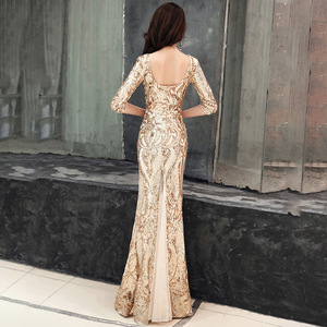 16218# Robe de Soirée Annuelle Sirène à Paillettes Scintillantes Décolleté Plongeant Sexy pour Femme, Ambiance Haut de Gamme - Product Image 5