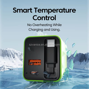 Chargeur USB Type-C GaN 120W avec prise EU US UK, charge rapide 120W USB-C PD, chargeur mural avec câble Type C rétractable intégré - Product Image 4
