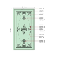 Moulures décoratives de plafond pour villa de luxe, moulures de plafond en polyuréthane, ensemble complet de rosettes et de moulures de bordure pour plafond