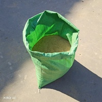 Sac tissé en plastique PP vert personnalisable de 50 kg pour granulés d'aliments pour animaux, gravier, sable, matériaux de construction, sac en peau de serpent
