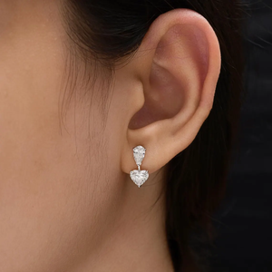 Boucles d'oreilles pendantes minimalistes en zircon taille poire et cœur, 3A CZ, délicates, pour femme, cadeau de bijoux - Product Image 2