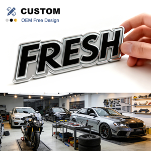 Insignia Metálica 3D Cromada Personalizada <span class=keywords><strong>de</strong></span> Bajo MOQ, Logotipo <span class=keywords><strong>de</strong></span> Marca Personalizado, Letras en Relieve, Emblemas para Modificación <span class=keywords><strong>de</strong></span> Vehículos, Pegatinas para Autos - Product Image 1