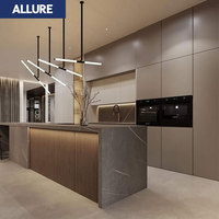 Meubles de cuisine Allure Manufacturers : Armoires et placards en MDF et acrylique, design simple, organisation automatique personnalisée, avec robinetterie intégrée
