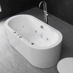 Baignoire autoportante à jets d'eau et à bulles d'air Whirlpool de 67 pouces, baignoires à hydromassage - Product Image 4