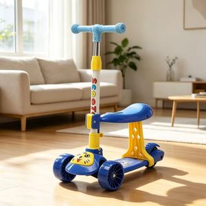 Trottinette pour enfants très vendue, à trois roues, plus stable et au design cool. Les garçons et les filles sont assis - Product Image 5