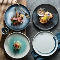 Assiette en céramique minimaliste japonaise NEWELL, assiette plate en céramique pour restaurant, hôtel, dîner à domicile et événements de mariage