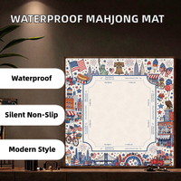 Tapis de Mahjong Moderne Portable en Caoutchouc Imperméable, Écologique, Anti-huile, Silencieux, Antidérapant et Décoratif