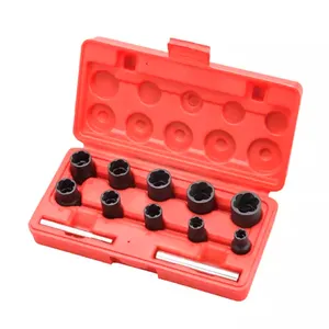 12PCs Twist Socket Set 3/8 "y 1/2" Dr. Herramienta de extracción de tuercas de bloqueo dañadas