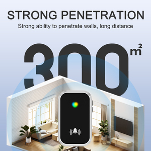 Sonnette de porte intelligente sans fil étanche avec audio, téléphone de porte, clignotant coloré, 38 mélodies, 300 m RF433, alimentée par batterie, sonnette de porte Ring - Product Image 6