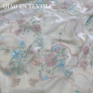 Textile tissé robuste haut de gamme pour les hauts de bricolage Cheongsam vêtements pour garçons à usage domestique-tissu à paillettes brodé floral - Product Image 1